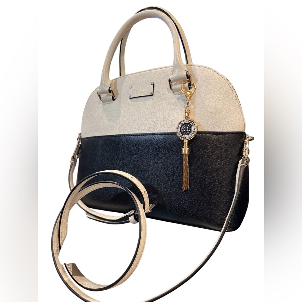 Kate Spade New York Grove Street Carli Satchel Crossbody Bag Black & White NWOT